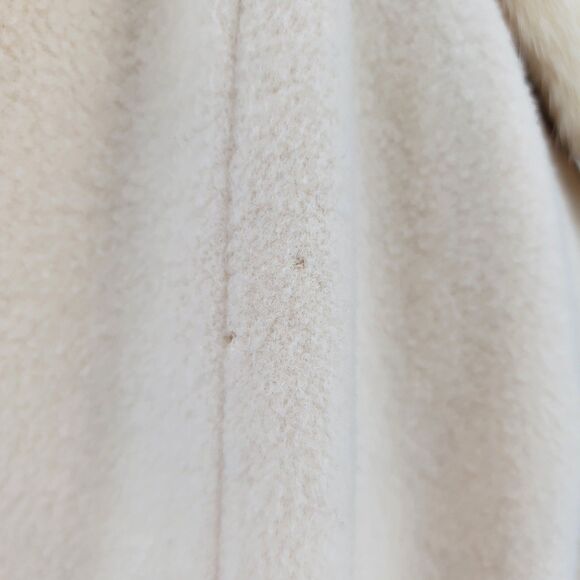 Metzger's Vintage 60's Womens Cream 100% Pure Cashmere Fur Trim Collar Cape Coat - Picture 14 of 15